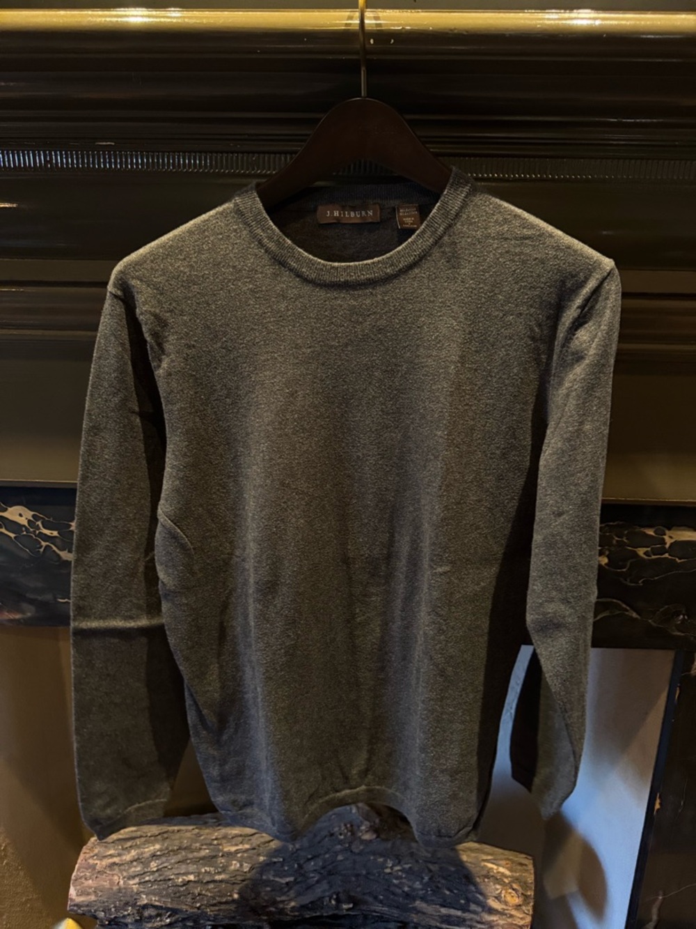 J. Hilburn Men's Crewneck Sweater in Charcoal Gray